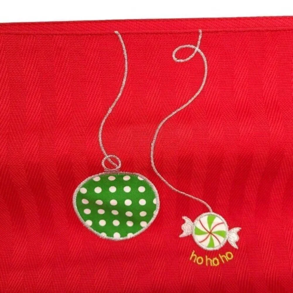 Lenox Placemats Merry‎ And Bright Christmas Ornament Red Set of 4 New in Box